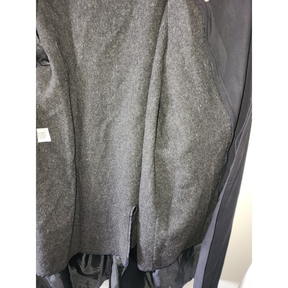 Bill Blass Coat Size XL Wool Lining Menswear Black Trench Coat Zip Out - Picture 6 of 6